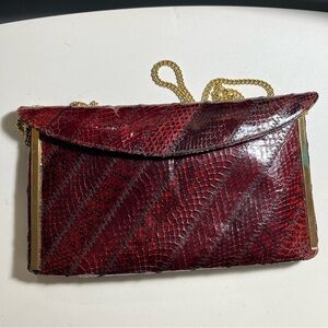 Susan Gail Burgandy Clutch